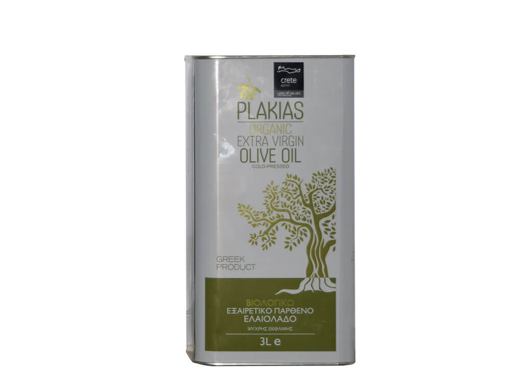 PLAKIAS OLIVE OIL ORGANIC EXTRA VIRGIN 3L