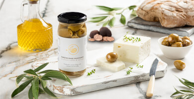 OLIVES WITH CHEESE & TRUFFLE OIL