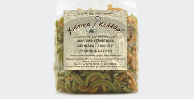 στριφτάρια με αγκινάρα,καρότο,τζιντζερ και λεμόνι