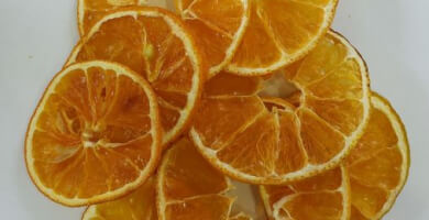 Dried orange in slices