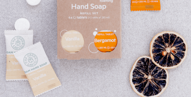 Handsoap tablets (set of 2X Vanilla and 2X Bergamot)