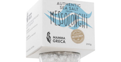 Coarse sea salt from Messolonghi in grinder