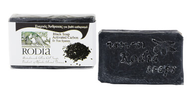 Olive oil soap with activated carbon for deep cleaning with Tea Tree essential oil – Lavender.