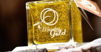 Ελαιόλαδο Μάρακας Με Φύλλα Βρώσιμου Χρυσου 24K