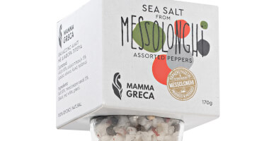 Sea salt from Messolonghi with assorted peppers