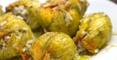 Greek Stuffed zucchini Blossoms