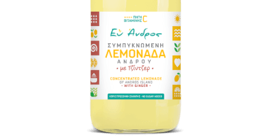 lemonade of Andros with ginger, sugar ffree. Photo 