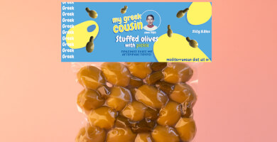 Γεμιστές Ελιές με Αγγουράκι Τουρσί σε vacuum 250γρ