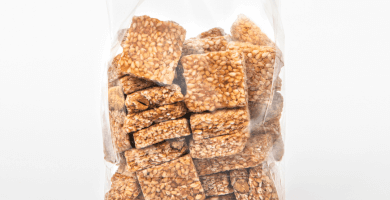 BITE-SIZE PASTELI WITH SESAME AND AEGINA PISTACHIO