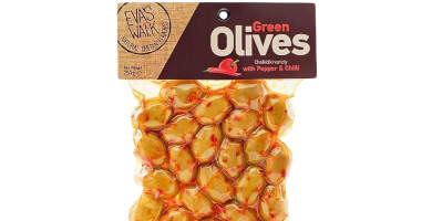 Eva's Walk  Green Chalkidiki Olives with Pepper & Chilli