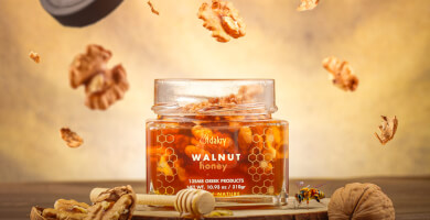 Μέλι Ανθούς Πορτοκαλιάς με Ολόκληρα Καρύδια