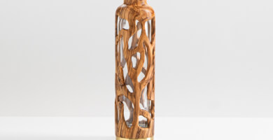 OLIVE WOOD BOTTLE - ROOTS DESIGN - 250 ML